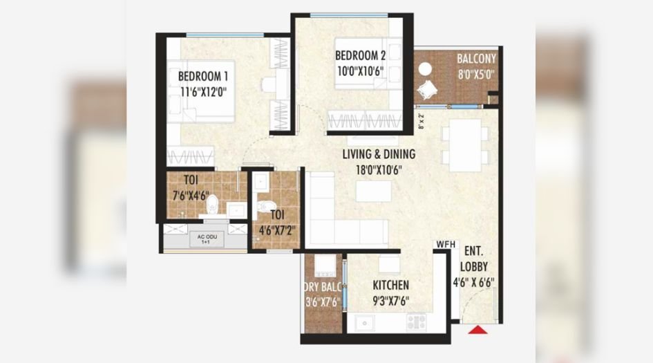 Excellaa-Codename-ToTT-Floor-Plan-2 BHK-B